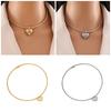 Stylish Heart/Sphere Shaped Pendant Neckchain Snake Bone Chain Clavicle Necklace Elegant Jewelry for Trendy Women Girls