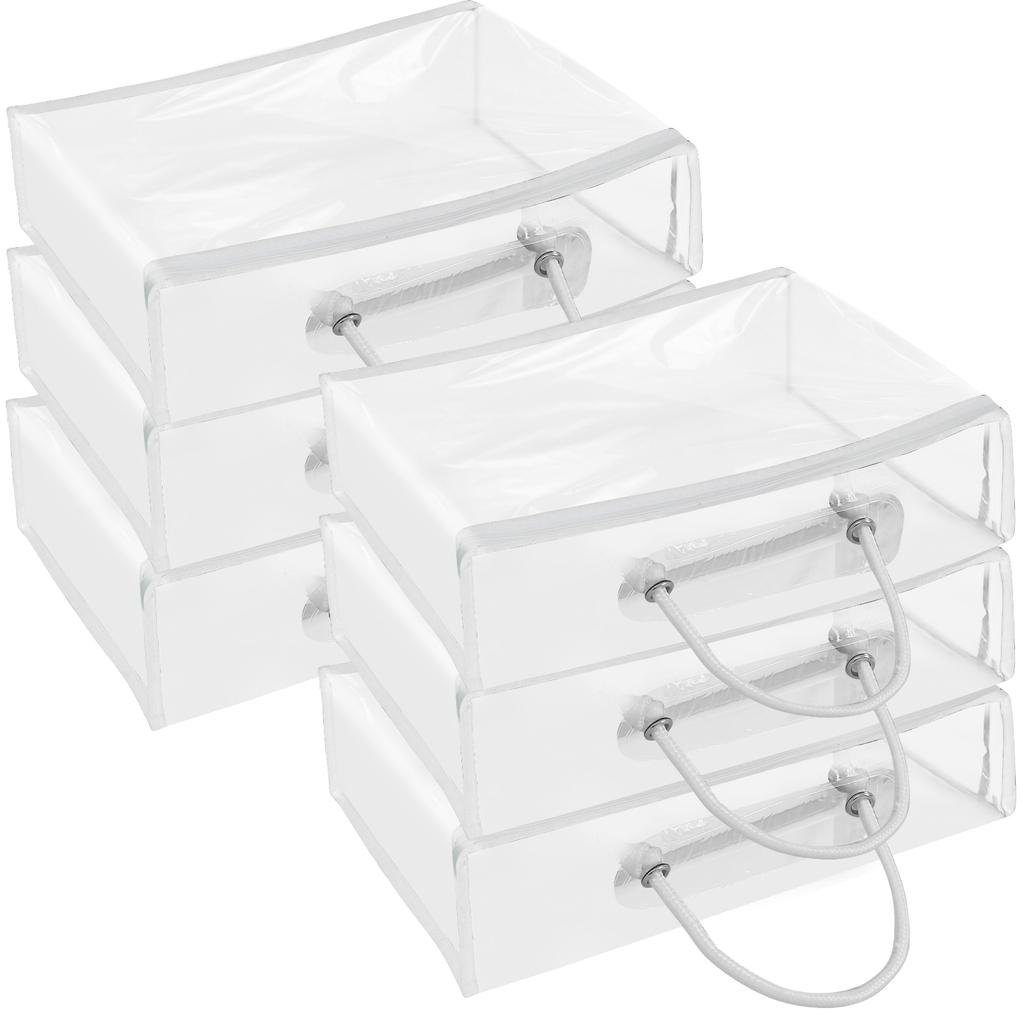 6 ks Průhledných tašek Tote se zipem Velkokapacitní tašky na deky Voděodolná Prachotěsná taška na povlečení Průhledný PVC Organizéry