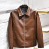 Herren Business Revers PU-Lederjacke Frühling Herbst Pendler Mantel