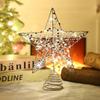 Gold/Silver LED Christmas Tree Topper Star Glitter Luminous Christmas Tree Topper Decoration Iron Xmas Tree Ornaments