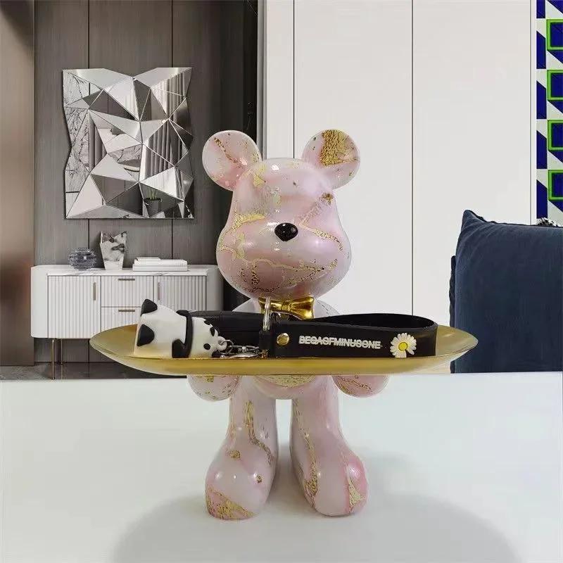 21 cm Graffiti Bär Ornament Figurine Home Dekoration Tier Statue Schlüssel Lagerung Regal Moderne Zimmer Skulptur Tisch Dekor Geschenk