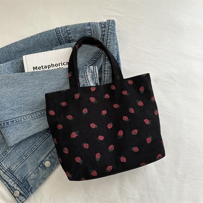 

Стильная черная, коричневая, розовая и белая холщовая сумка-тоут для модных студентов Универсальный дизайн чёрный