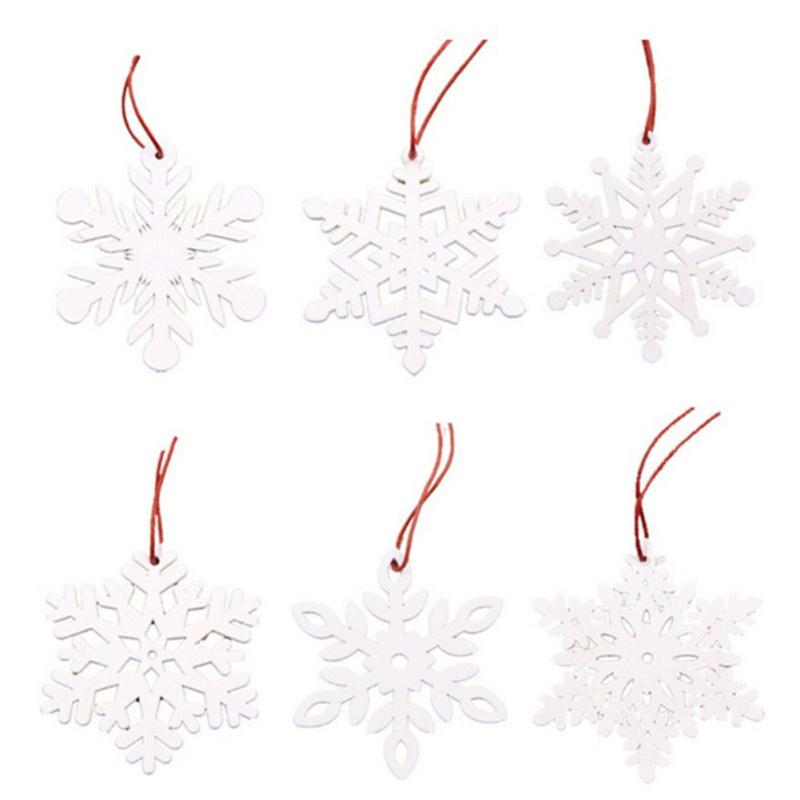 6pcs Christmas Wooden  Pendants Ornaments For Xmas Tree Ornaments Christmas Party Decorations Kids