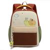 Kids Capacity Large Color Blocked Backpack With Cartoon Snail Print Design