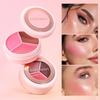 Three-color Blush Natural Color Rendering Delicate Non-flying Powder Matte Rouge Holding Makeup Clear Vitality Girl Blush