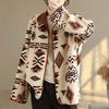 Coat for Women Thickened Autumn Winter Geometric Print Casual Jacket Windbreaker Oversize Waterproof Casual Jacket