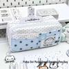 Japanese Polka Dot Cat Pencil Case - Large Capacity, Fresh Style Stationery for Students