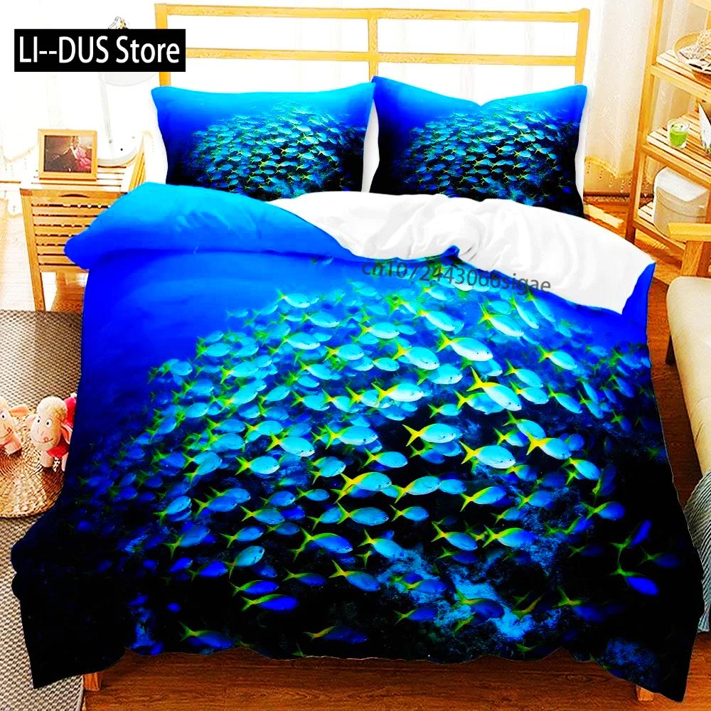 

Comforter Underwater World Bedding Set S Twin Full Queen King 3D Print Sea Fish S Comforter (quilt)-EU Single(135*200cm)3pcs