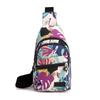 Chest Bag Women's Fashionable Small Backpack Large Capacity Versatile Shoulder Bag Portable Travel Chest Crossbody Bag Multi-layer Printed Armpit Bag