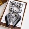 70x70cm Lightweight Square Scarf Women Polka Dot Print Silk-Like Wrap Neck Tie Hair Band Fashion Accessory
