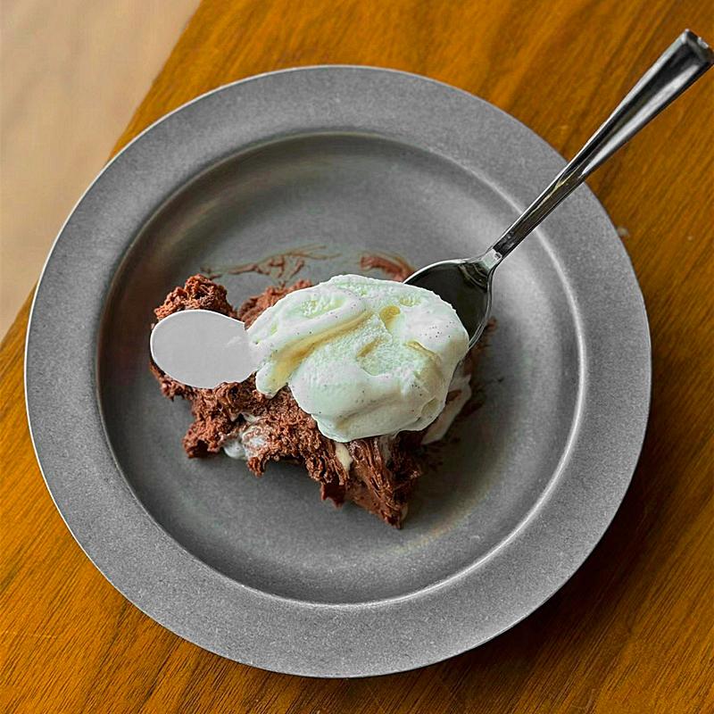 1PC Stainless Steel Plate Afternoon Tea Cake Treat Dish Elliptical Plate Silver Desserts Plate Storage Tray 17/19/21/23cm