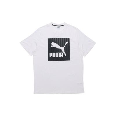 Logo Round Neck Short Sleeve T-Shirt Men Tops White 579871-02