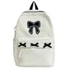Cute Bowknot Aesthetic Backpack Lightweight Casual Travel Daypack Student Rucksack for Girls Women High School College Work