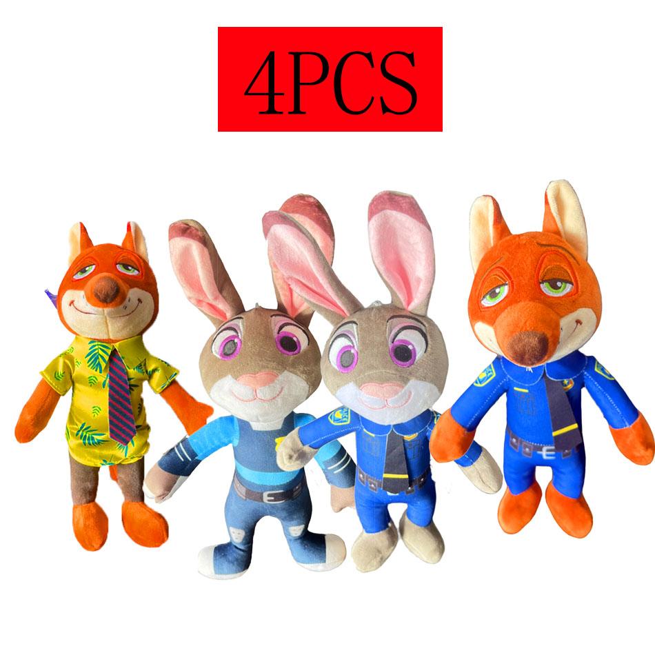 ***High Quality  Nick Wilde Judy Hopps Plushies Stuffed Anime Fox Rabbit Plush Toy Lovely Children's Room Decor Xmas Gifts