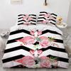 3D Flamingo Duvet Cover King Queen Pink Watercolor Bedding Set for Kids Teens Adults with Pillowcase
