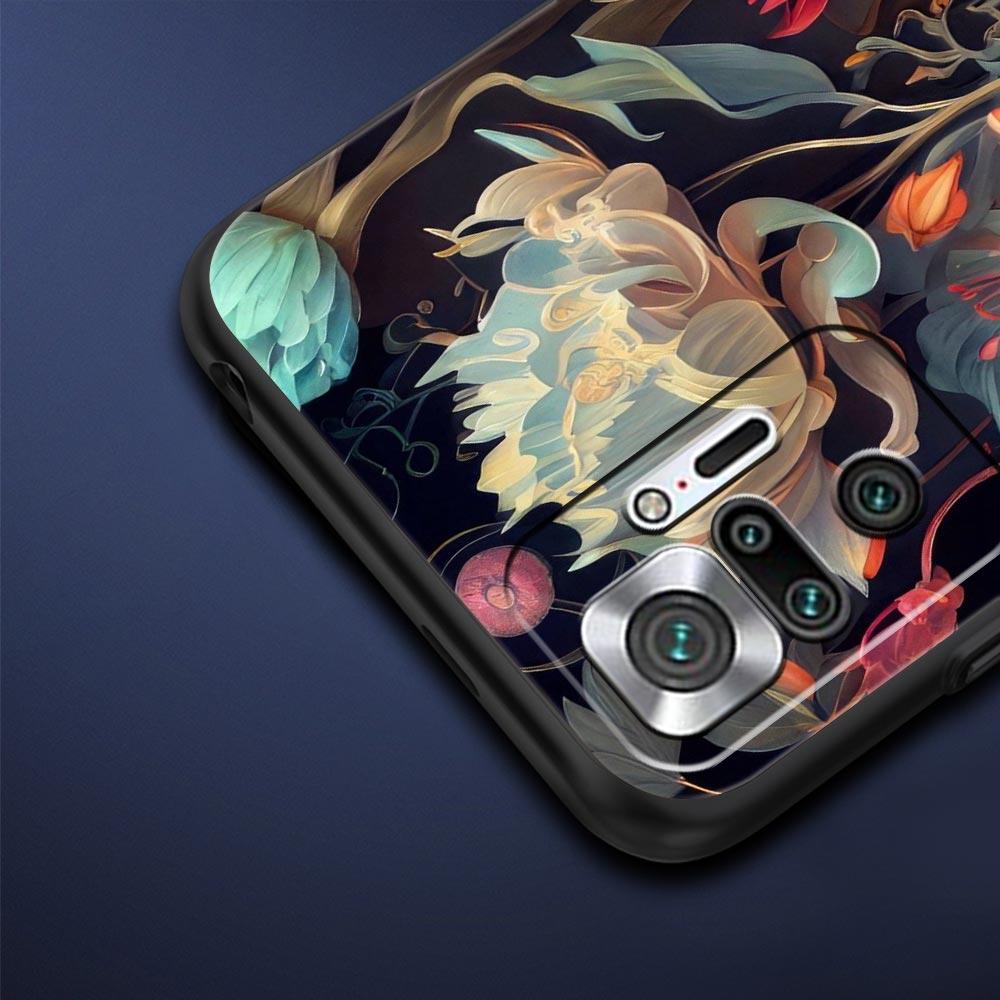 Abstract Plants Flower Phone Case Cover for Redmi 14C 10C Note 15 14 13 12 10 11 K40 Pro Plus 5G Soft TPU Shockproof Shell Funda