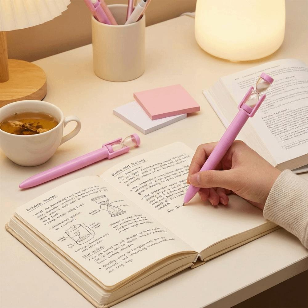 Twist Mechanism Sand Timer Pen Plastic Material Sand Clock Pen  Writing Tool