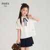 YOJIA Girls' Summer School Style Short Sleeve Blouse