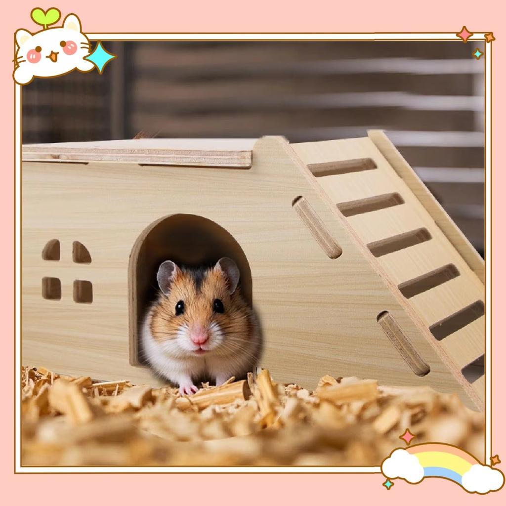 Large Hamster Hideout House Climbing Ladder Villa Cage Toy for Syrian Hamster
