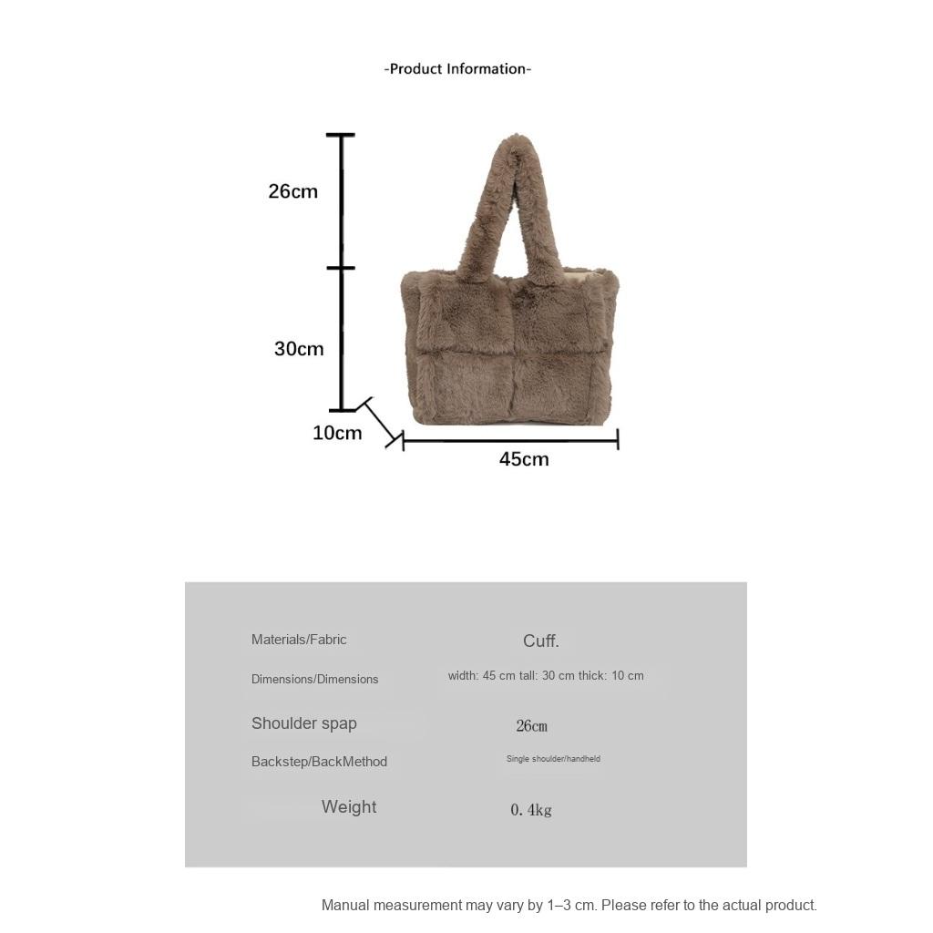 Tote Bag Women Fur Large Capacity Daily Commute