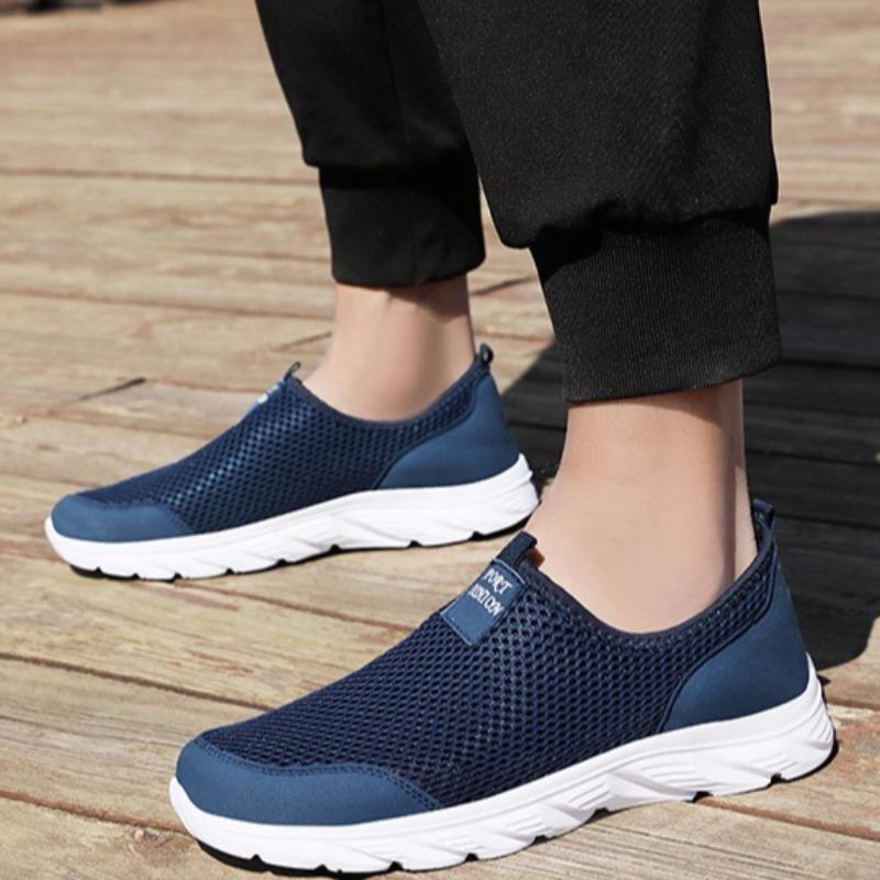 Men's Shoes Summer Breathable Mesh Shoes Lightweight Walking Flats Comfort Slip-On Driving Shoes Casual Sneakers for Men Loafers