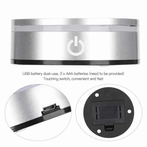 LED Coaster, LED Light Base, LED Pedestal for Displaying Figures, Creating Ambience, Multiple Lighting Modes, Ambient Lighting, Touch Switch, Colorful