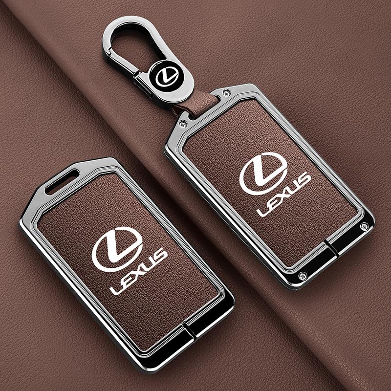 WQB1 Alloy Leather Car NFC Card Smart Remote Key Case Fob Cover For Lexus F Sport ES LM GS IS NX RX LX LS RX300 Keychain Accessories