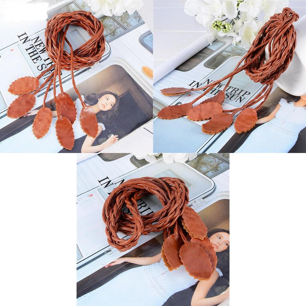 Trendy Handmade Knitted Waist Belt With Tassel Decoration For Women