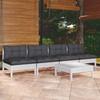 5 Pcs Garden Set with Anthracite Cushions Pine Wood