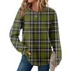 Women's Plaid Print Round Neck Long Sleeve Casual Loose Top