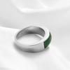 Anello Retro Europeo e Americano in Acciaio Inossidabile Verde Giada Occhio di Gatto per Donna