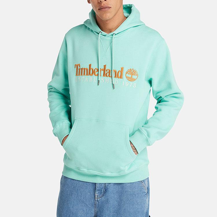 Timberland Mint Green Hooded Printed Sweatshirt A2E2C-ED4