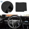 Universal 38cm Hand Sewing Black Suede Leather Car Auto Accessories Interior Steering Wheel Braid Cover With Needle and Thread