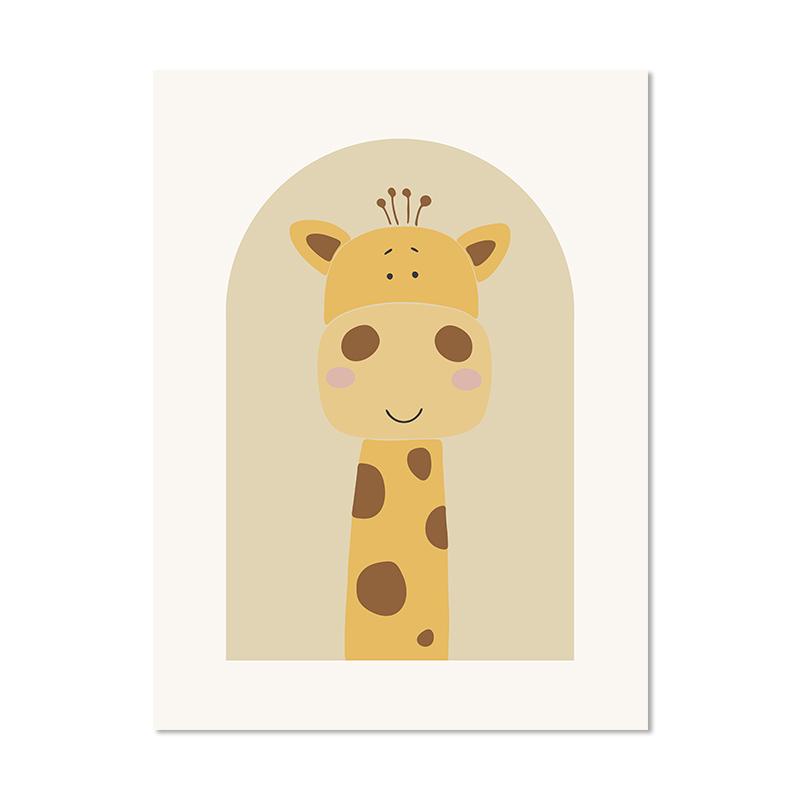 

Мультфильм милый лев бегемот медведь жираф животные детские плакаты принты холст картины настенные художественные картины детская комната домашний декор 30X40cm No Frame