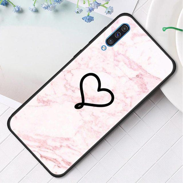 Husa de telefon din silicon cu flori de marmura roz pentru Samsung Galaxy A50 A70 A10 A20e A30 A40 A20s A10s A10e A80 A90 A60 A30s