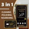 Leather Cleaner Wipes with Conditioner for Shoes, Boots, Purses,Couch,Furniture Polish & Car Interior, Prevents Fading & Cracking, Cleaning Wipes for
