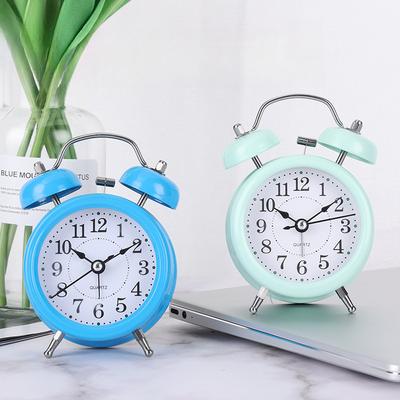 Simple Dormitory Student Alarm Clock Metal Small Alarm Clock Children's Bedroom Bedside Clock Silent Luminous Quartz Watch