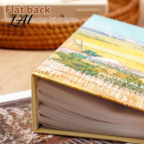 Thick Cardboard Photo Album Oil Painting Style Album Cartoon Slip-In Pocket Kids Memory Book Paper Easy Insert Cover Storage Transparent Sleeves