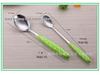 Colored Polka Dot Stainless Steel Spoon and Fork Set with Clip Handle