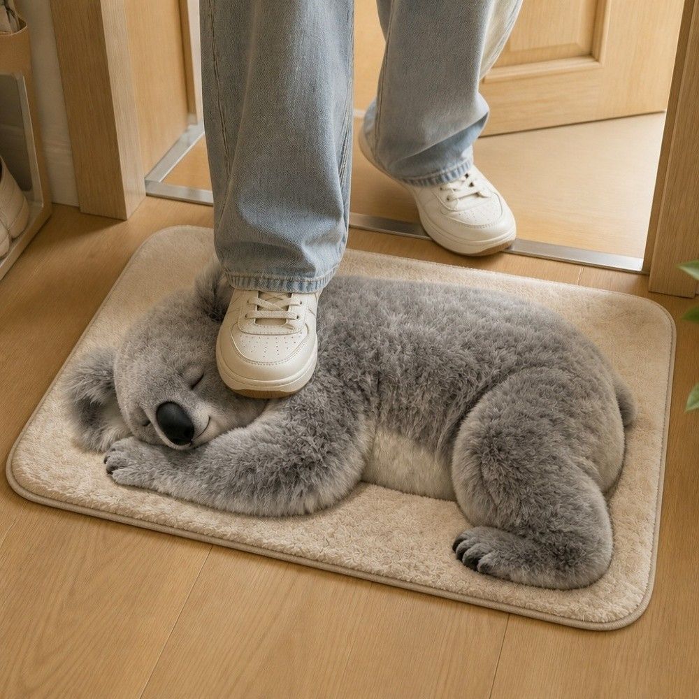 Skin-Friendly Bedroom Floor Mat Faux Cashmere Faux Cashmere Rug Cute Animal Area Rug Balcony