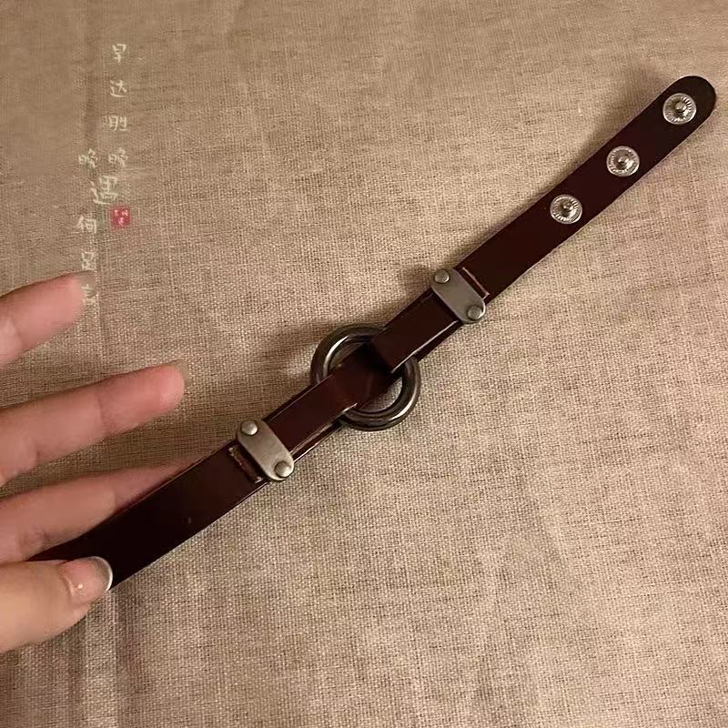 

Ретро кожаный персонализированный браслет с несколькими кругами женский панк пустошь ветер регулируемый ремень ювелирные изделия этнический стиль персонализированный браслет A circle leather bracelet