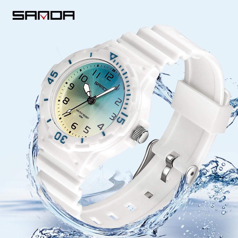 Casual Ladies Watch Simple Sports Quartz Watches Waterproof Clock Kids Wristwatch Sanda Top Brand Student Gift Relogio Masculino