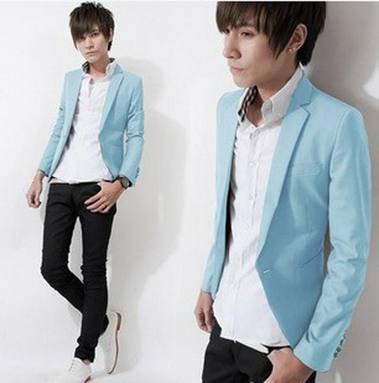 Men's Slim Fit Casual Solid Color Suit Jacket