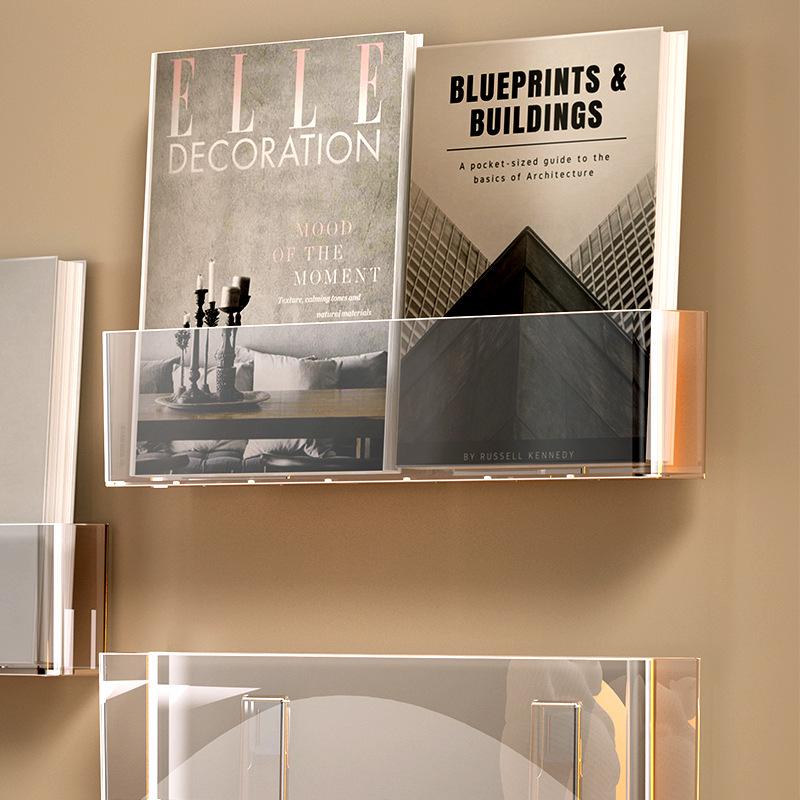 Adhesive Wall-Mounted Transparent Children's Bookshelf