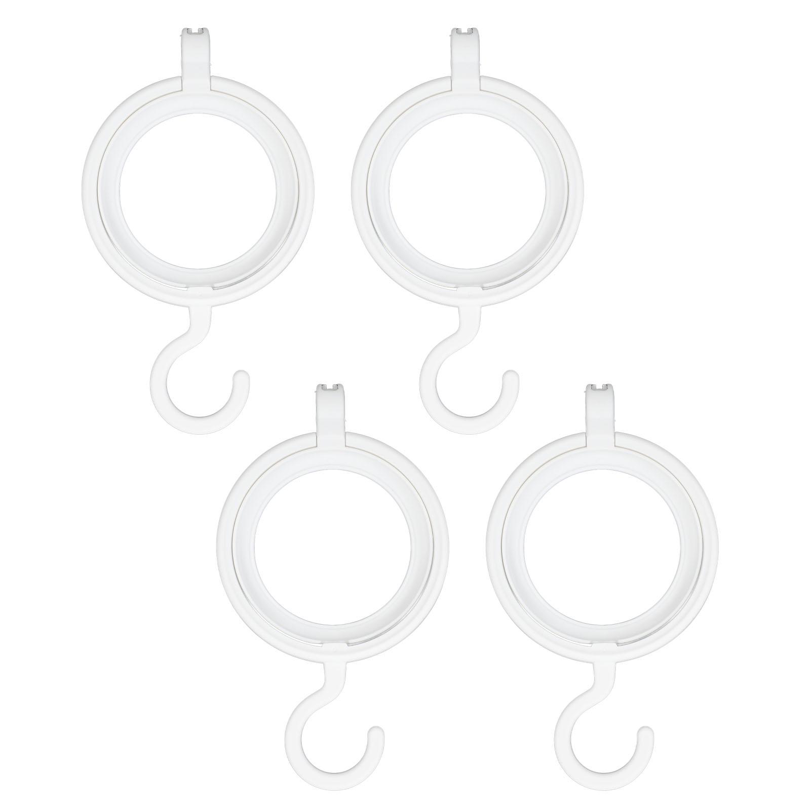 

4 шт. Подвесная подставка для парика, складная круглая вешалка для демонстрации париков, гладкий пластиковый держатель для хранения париков белый