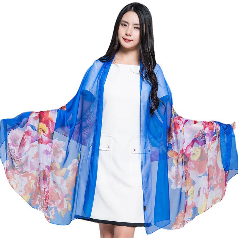 Extra Large Korean Style Chiffon Scarf - Versatile Beach Towel and Sun Protection Shawl for Women