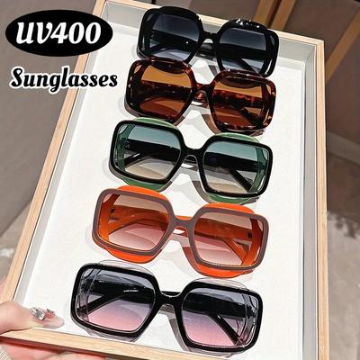 Unisex Fashion New Arrival Polygonal Color-Block Oversized Sunglasses Retro Style Gender-Neutral Fashion Uv400 Sunglasses