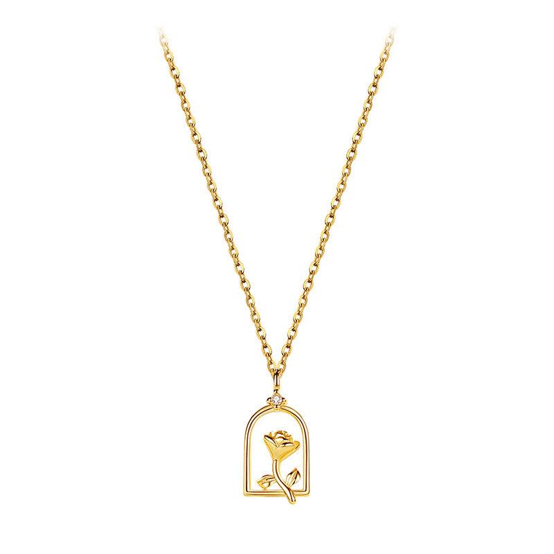 

Подвеска Window Rose, французское романтическое ожерелье, цепочка на ключицу, ниша, свет, роскошь, изысканность, ощущение высокого класса