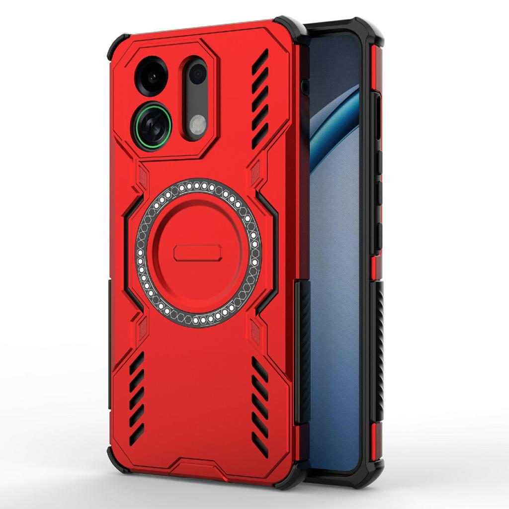 For Oppo K13 Turbo 5G Magnetic Case Butterfly Armor Hollow Heat Dissipation PC+TPU Phone Cover
