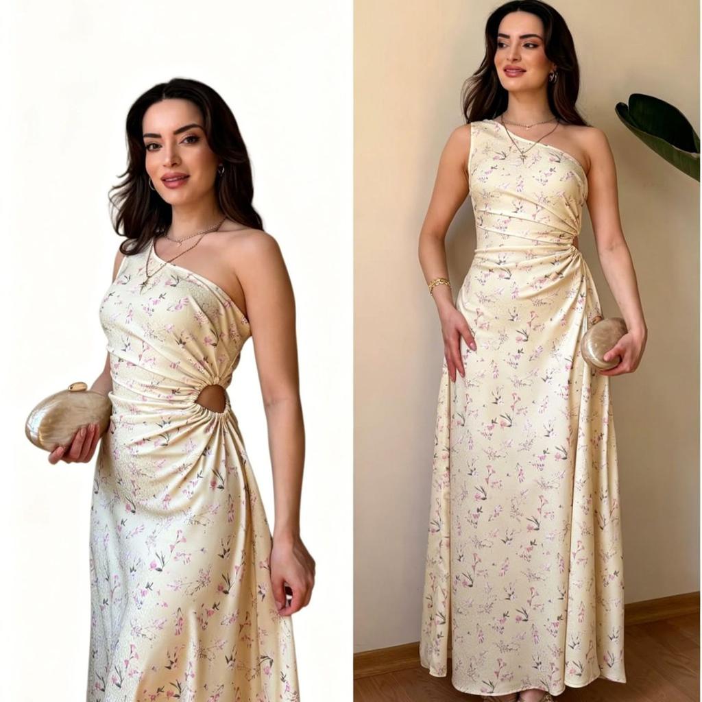 2026 Spring and Summer New  American Amazon, Women's Sleeveless Dress with Waist Exposed and Slanted Shoulders